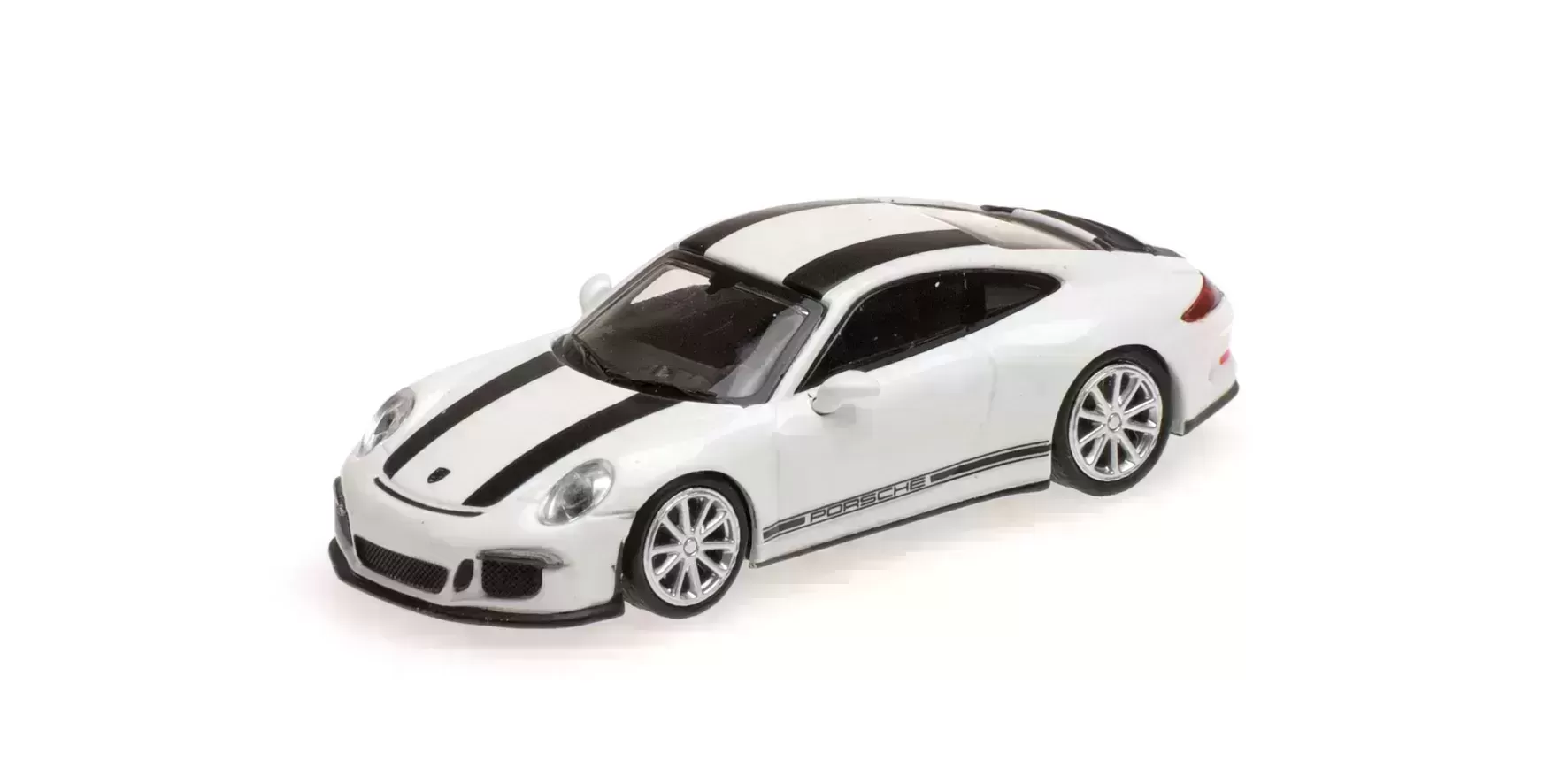 Porsche 911 R 2016 Wit met Zwarte strepen en Zwarte tekst