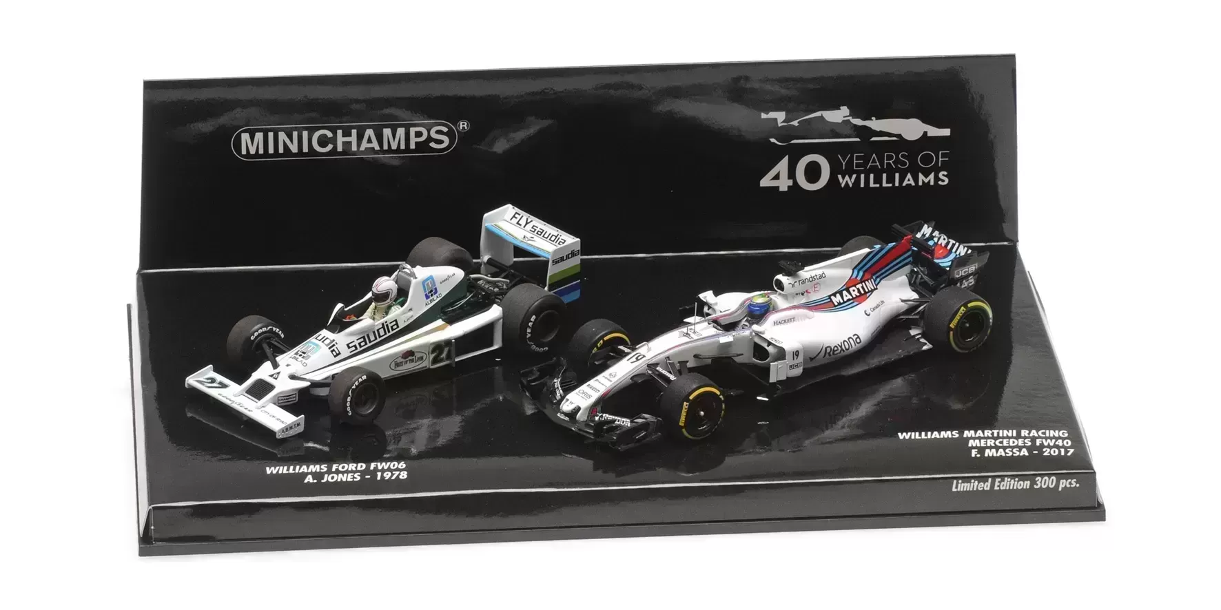 2 Car Set Williams FW06 Jones 1978/Williams FW40 Massa 2017 40th Anniversary
